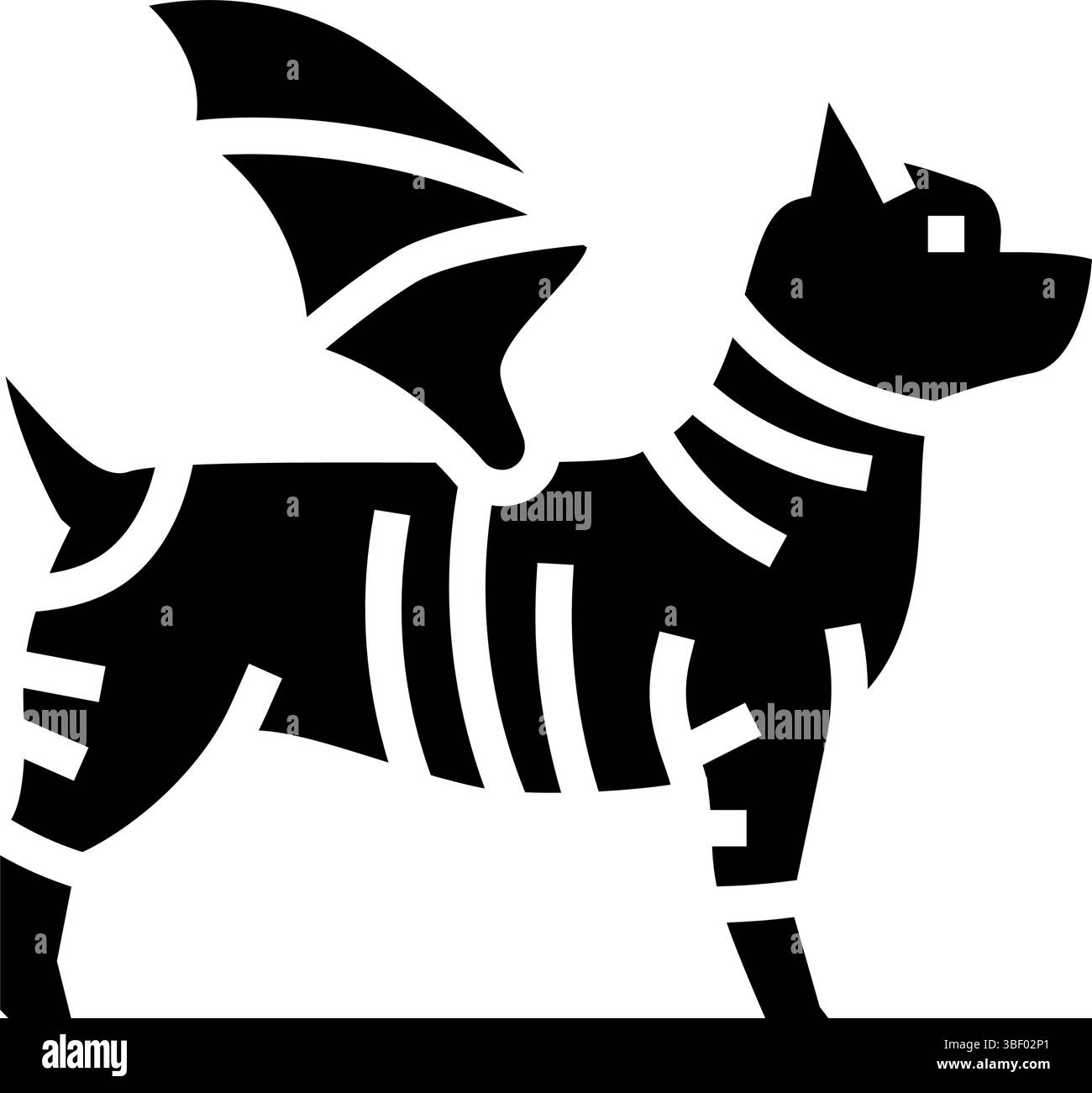 mostra illustrazione vettoriale icona glifo concorso cane costume Illustrazione Vettoriale