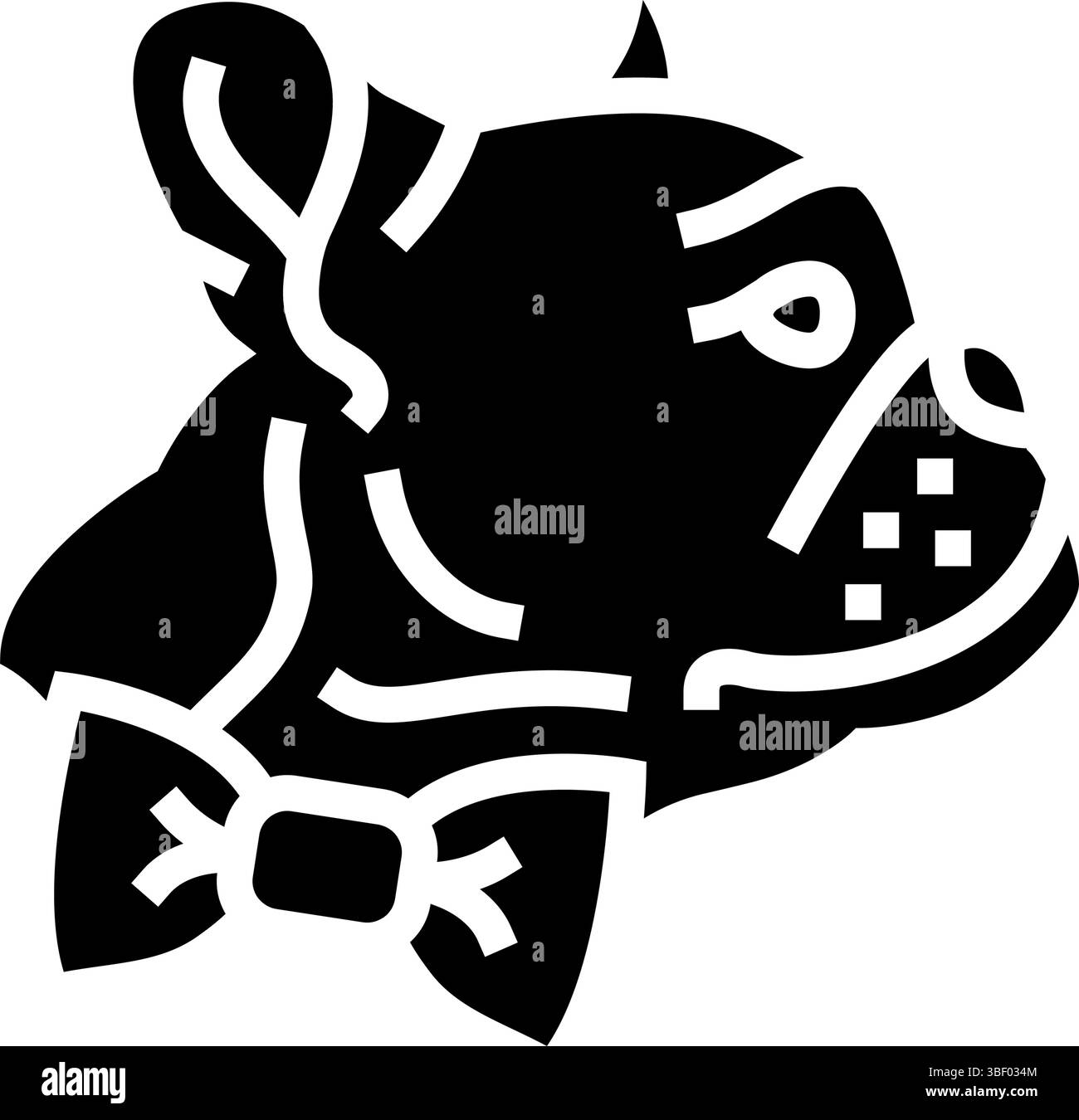 illustrazione vettoriale dell'icona glifo della competizione bowtie dog Illustrazione Vettoriale