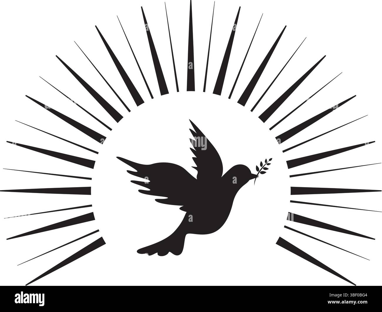 holy peace colomba religione icona immagine vettoriale isolata Illustrazione Vettoriale