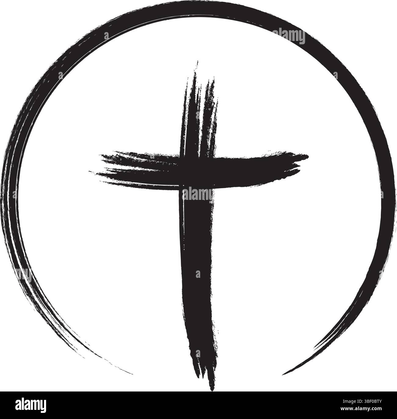 semplice illustrazione a mano di una religione incrociata di vettori isolati Illustrazione Vettoriale