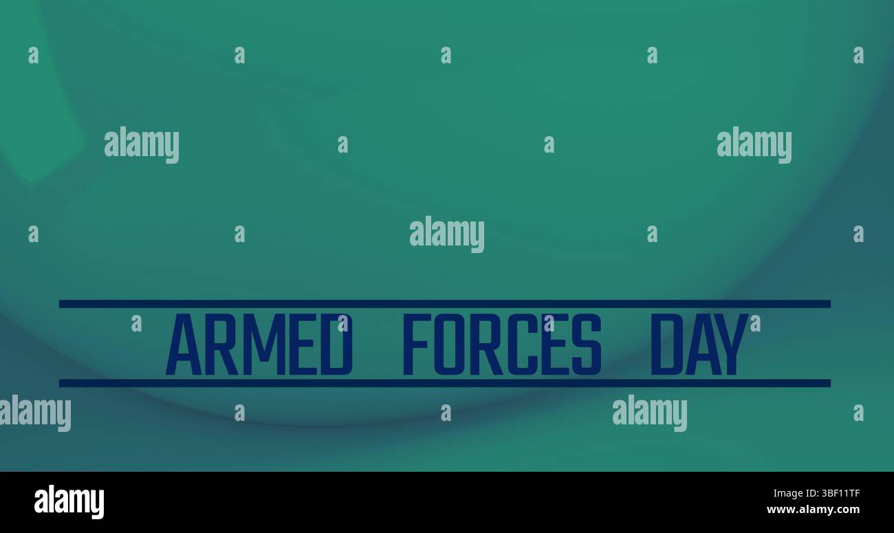 Immagine digitale del banner di testo del giorno delle forze armate su sfondo verde Foto Stock