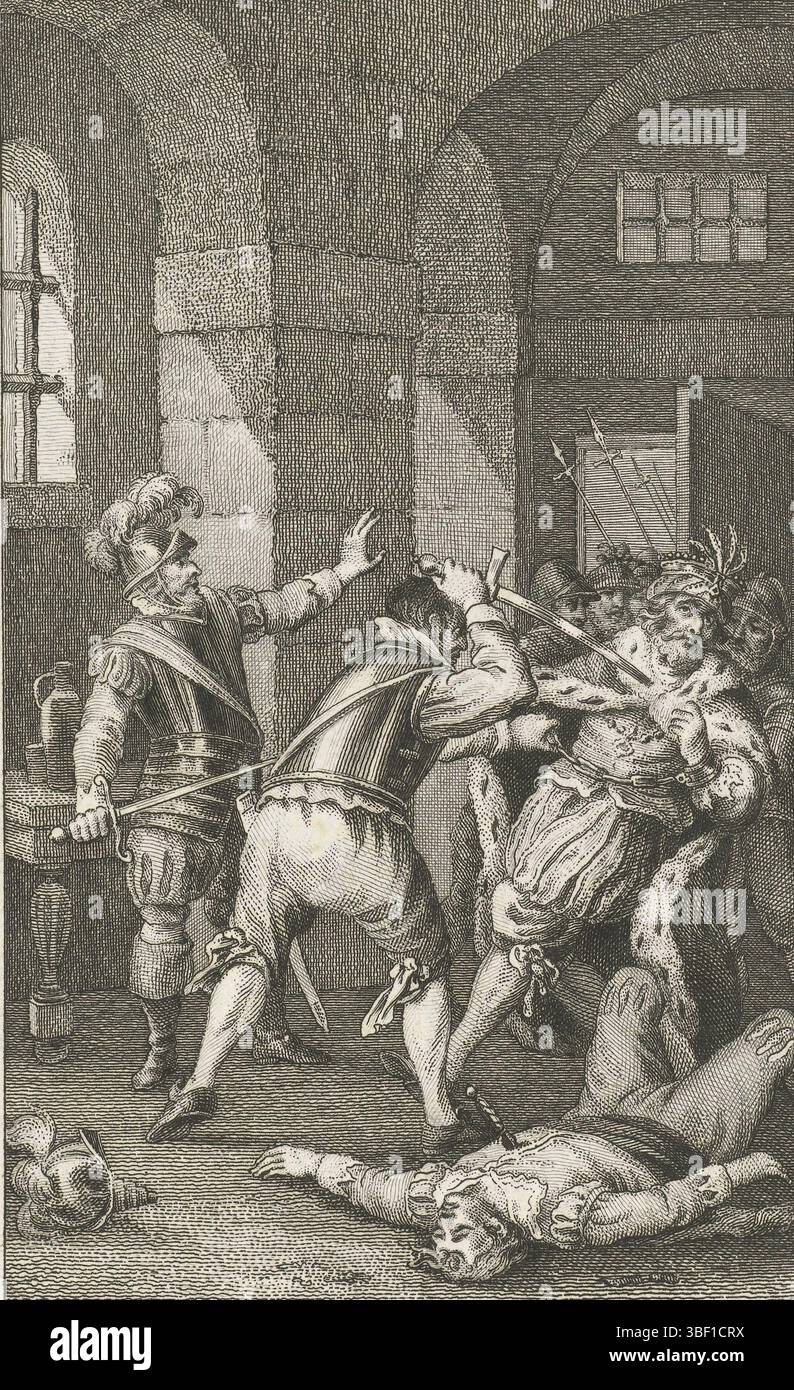 Vinkeles, Reinier (i), Paesi Bassi, Vinkeles, Murder on Floris V, 1296, Paesi Bassi, Gerard van Velzen assassinato Conte Floris V., stampa, storioprente, stampe, Frederik Muller Historieplaats, altezza 253 mm, larghezza 170 mm, Noord-Nederlands, 1741-06-19 - 1816-01-30, stampatore, 1751 - 1816, terzo quarto XVIII secolo, quarto XVIII secolo, primo quarto XIX secolo, carta, incisione, concezione, Paesi Bassi del Nord, secondo il suo progetto Foto Stock Vinkeles, Reinier (i), Paesi Bassi, Vinkeles, Murder on Floris V, 1296, Paesi Bassi, Gerard van Velzen assassinato Conte Floris V., stampa, storioprente, stampe, Frederik Muller Historieplaats, altezza 253 mm, larghezza 170 mm, Noord-Nederlands, 1741-06-19 - 1816-01-30, stampatore, 1751 - 1816, terzo quarto XVIII secolo, quarto XVIII secolo, primo quarto XIX secolo, carta, incisione, concezione, Paesi Bassi del Nord, secondo il suo progetto Foto Stock