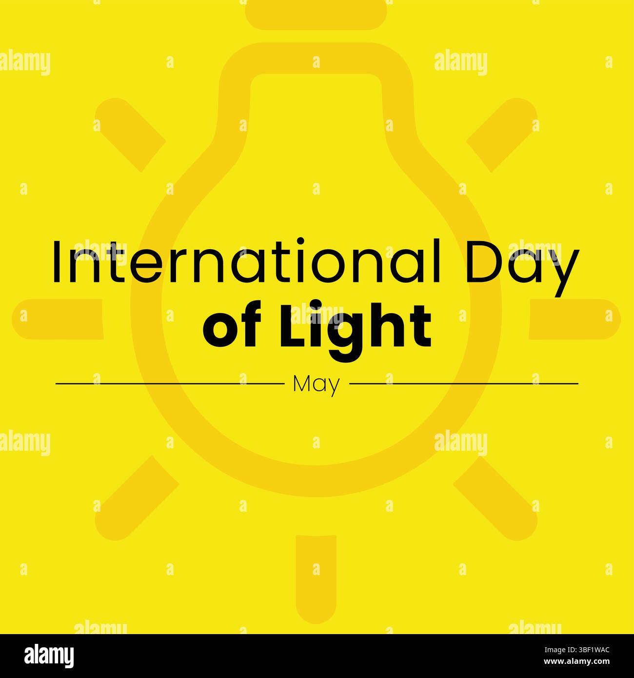 La forma stilizzata della lampadina è circondata da testo, centrata su uno sfondo giallo, evoca un'atmosfera luminosa e pulita, perfetta per eventi educativi o eventi. Illustrazione Vettoriale