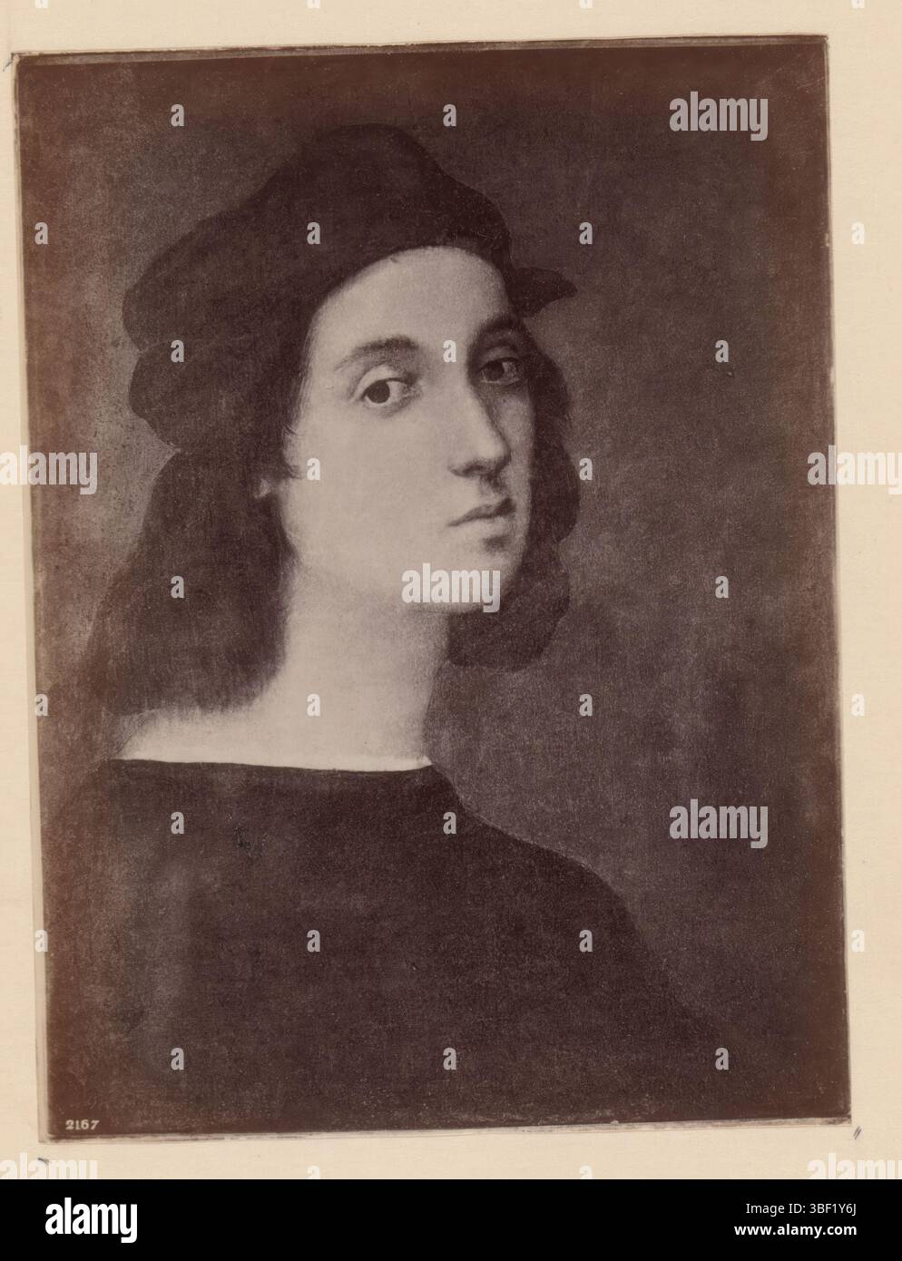 Raffaello, Fotoreproduzione di un dipinto, raffigurante un autoritratto di Rafael, recto - stampato, fotografia, riproduzione, pagina, foto, libri fotografici illustrati, 2167, altezza 125 mm, larghezza 91 mm, fotografo, 1882 - 1887, carta fotografica, carta fotografica, stampa albume, stampa albumina, 1483-04-07 - 1520-04-07 Foto Stock