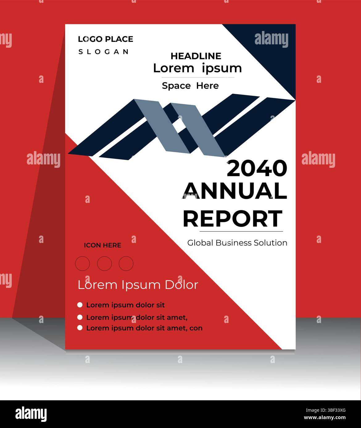 Modello di progettazione della copertina del report annuale moderno 2040 Illustrazione Vettoriale