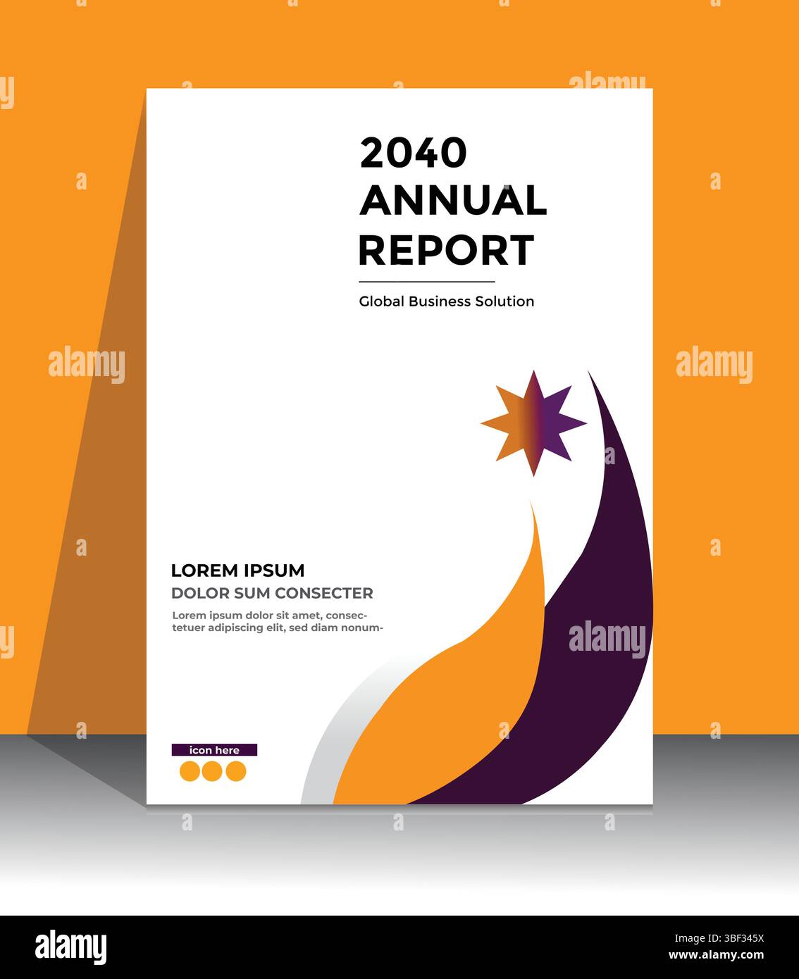 Modello di progettazione della copertina del report annuale moderno 2040 Illustrazione Vettoriale