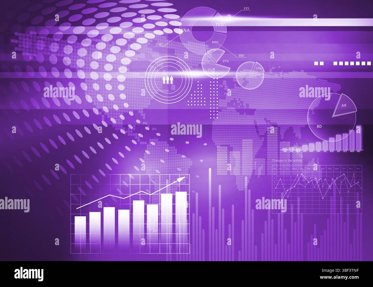 Sfondo digitale immagine con grafici e diagrammi Foto Stock
