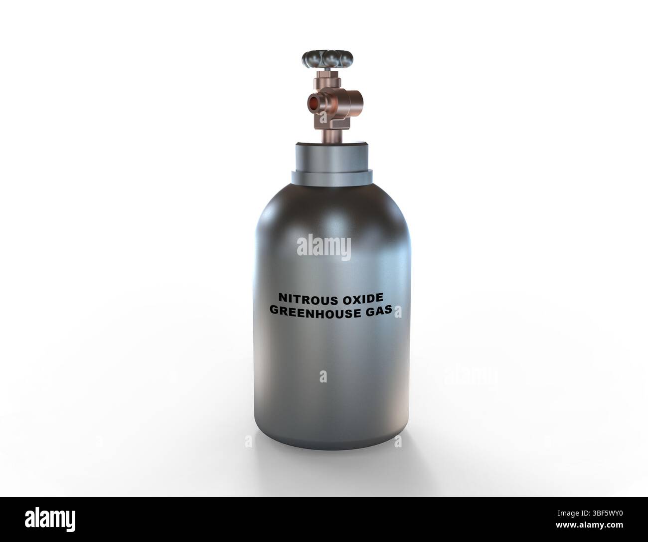 Protossido di azoto. Gas serra. Utilizzato come anestetico e in aerosol alimentari; potente gas serra. Foto Stock