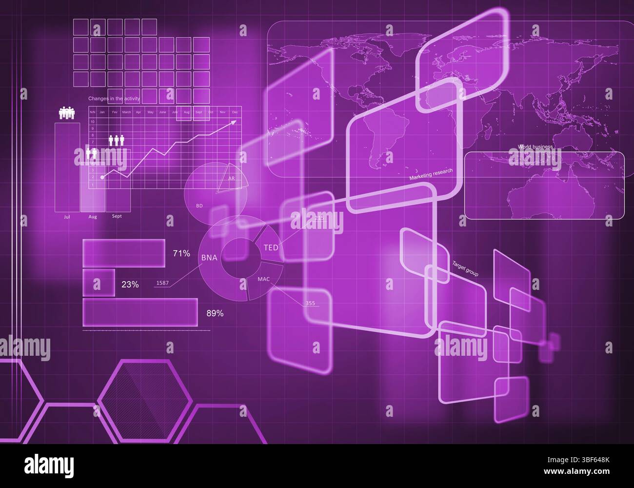Sfondo digitale immagine con grafici e diagrammi Foto Stock