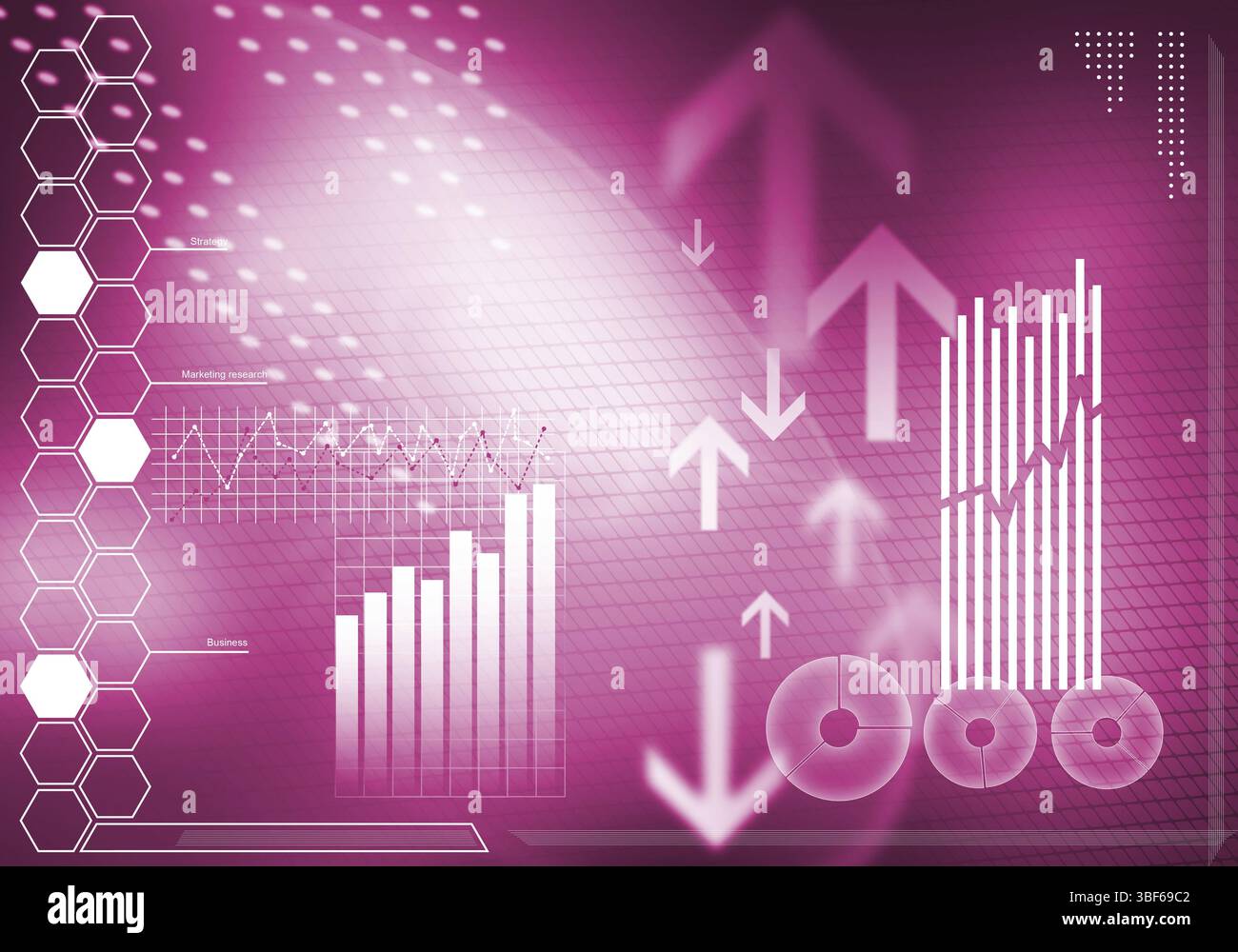 Sfondo digitale immagine con grafici e diagrammi Foto Stock