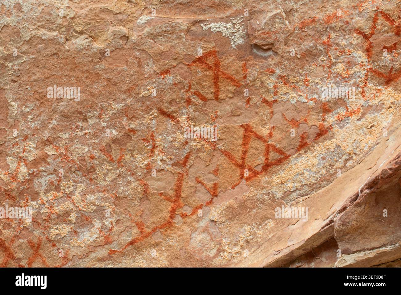 Pittogrammi al Deluge Shelter lungo Jones Hole Trail, Dinosaur National Monument, Utah Foto Stock