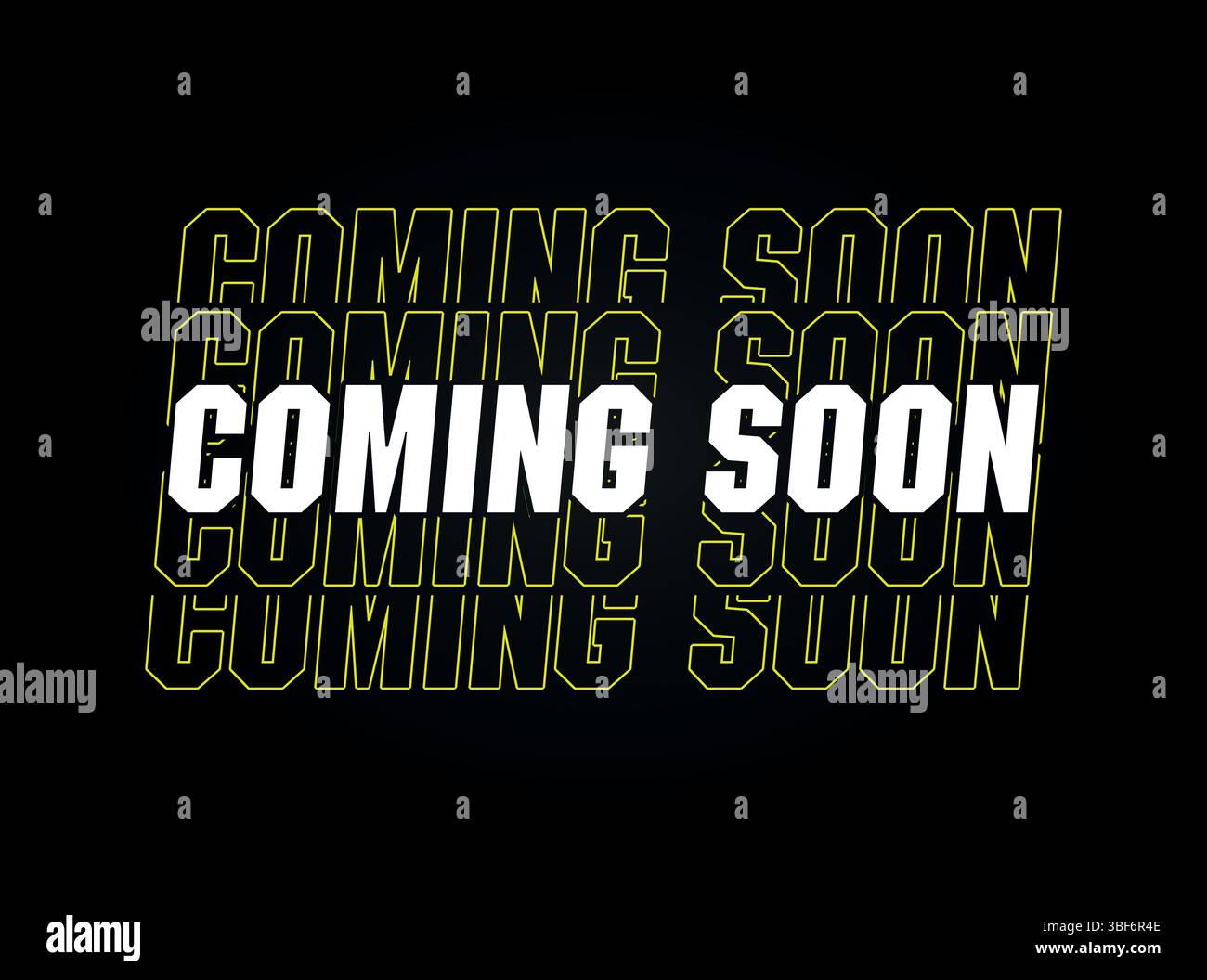 Presto disponibile tipografia su sfondo scuro social media post design modello trendy Illustrazione Vettoriale