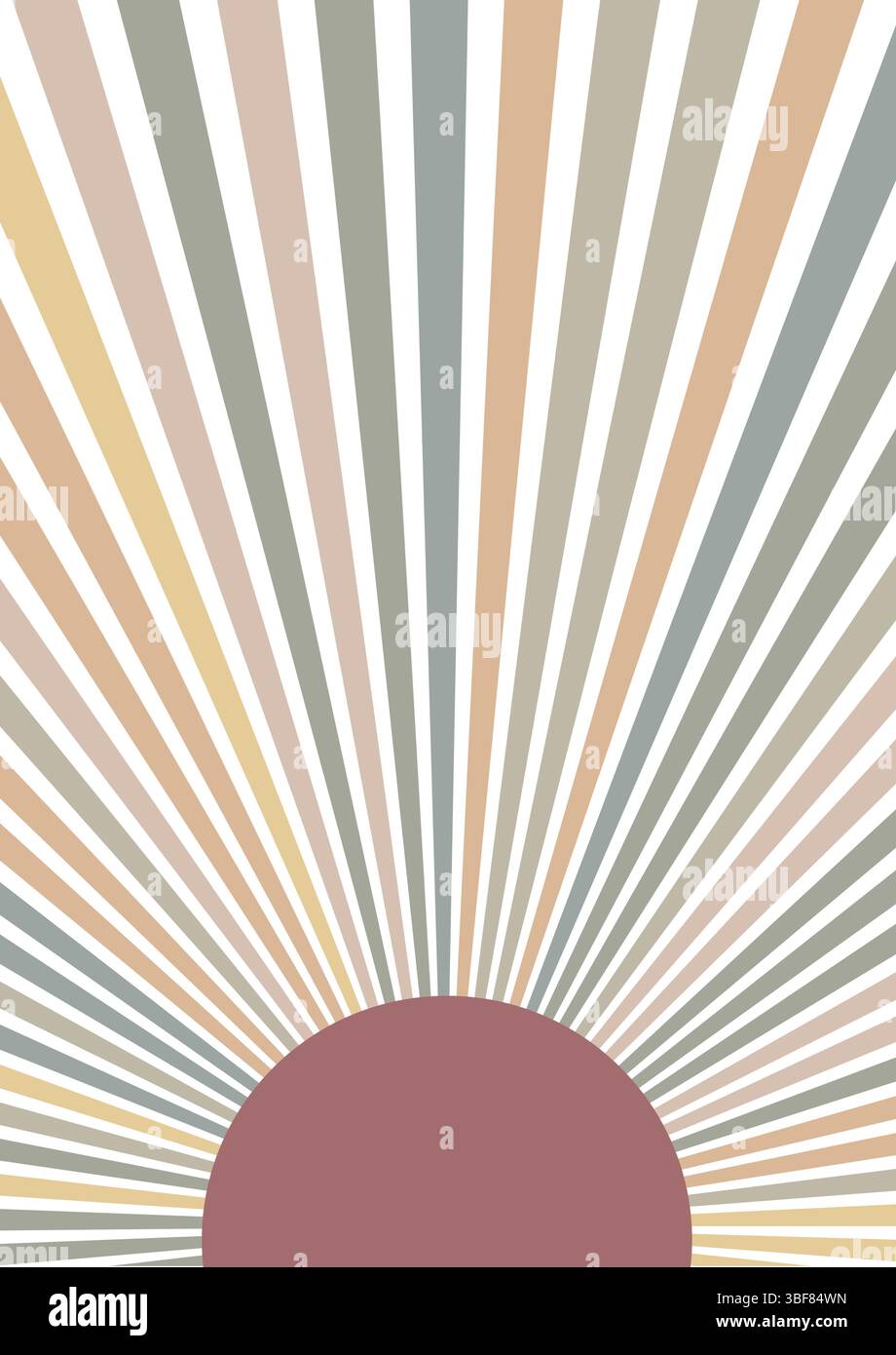 Sfondo d'arte moderna retrò con un design astratto in stile Sunburst Illustrazione Vettoriale
