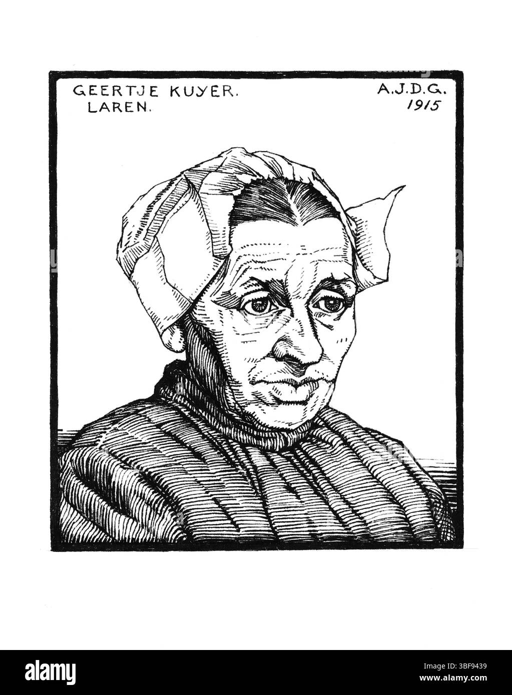 Fedele riproduzione del ritratto di gesso di Julie de Graag del 1915. Opere d'arte di pubblico dominio del Museo Kröller-Müller. Alta risoluzione per libri, editoriali, stampe Foto Stock