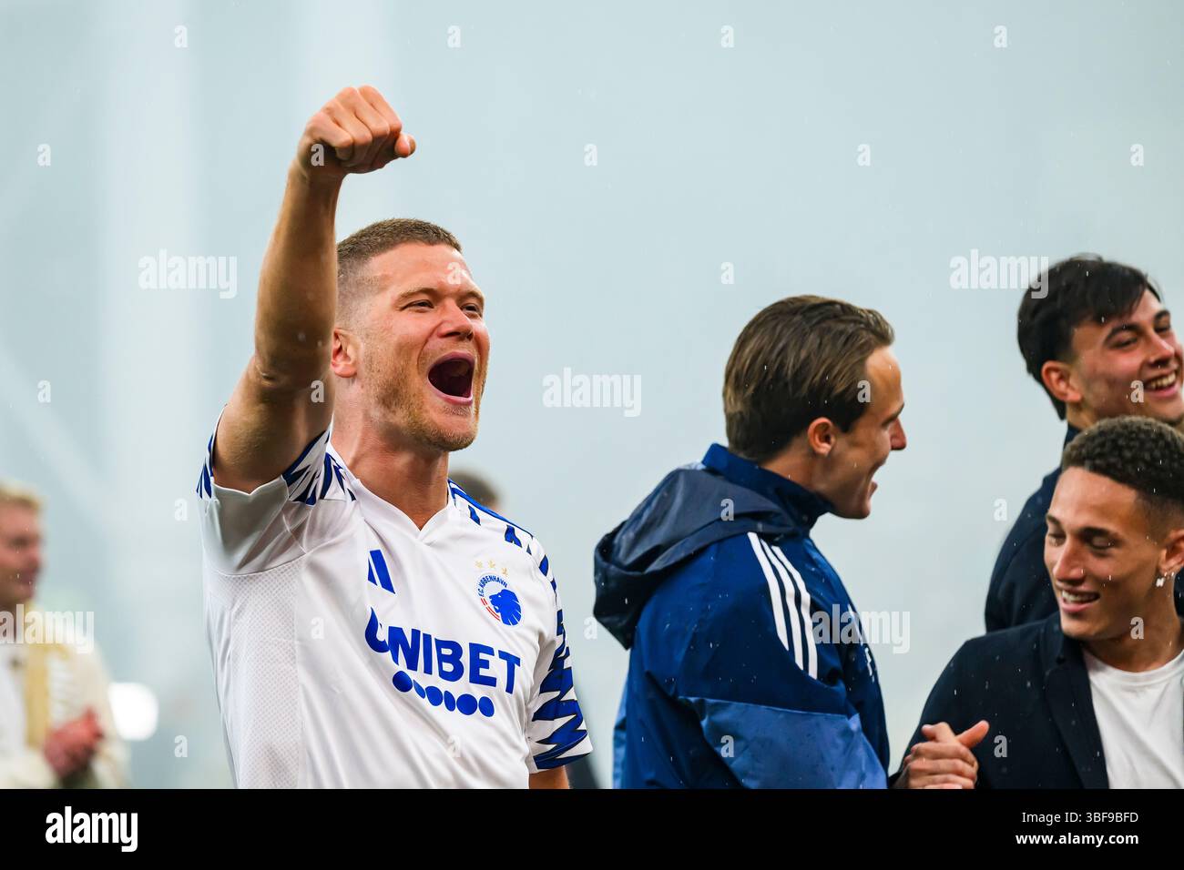 FCK - Danmarks Mester 2025. 14 (FCK) - Andreas Cornelius. Superliga - Mesterskabsspillet: FC København mod FC Nordsjælland - 25.05.2025. København, Foto Stock