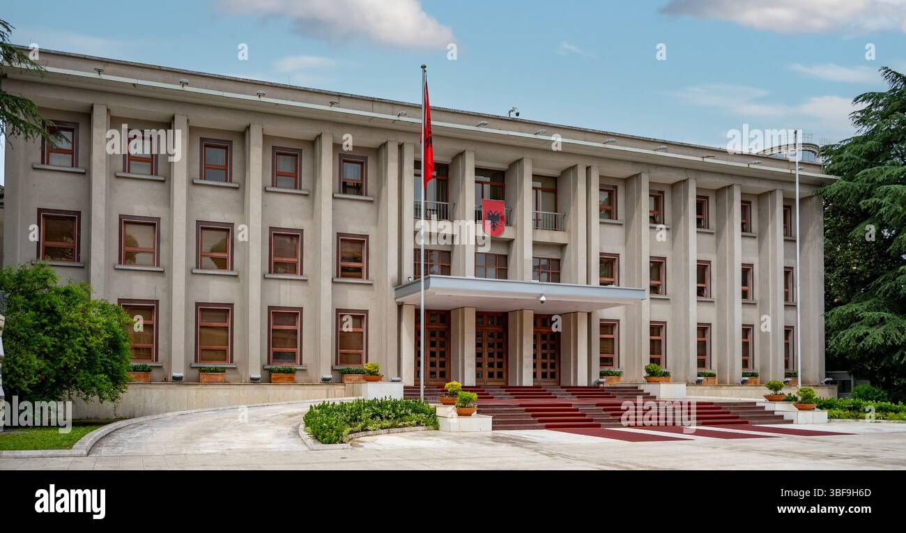 Palazzo degli uffici presidenziali, Tirana, Albania Foto Stock
