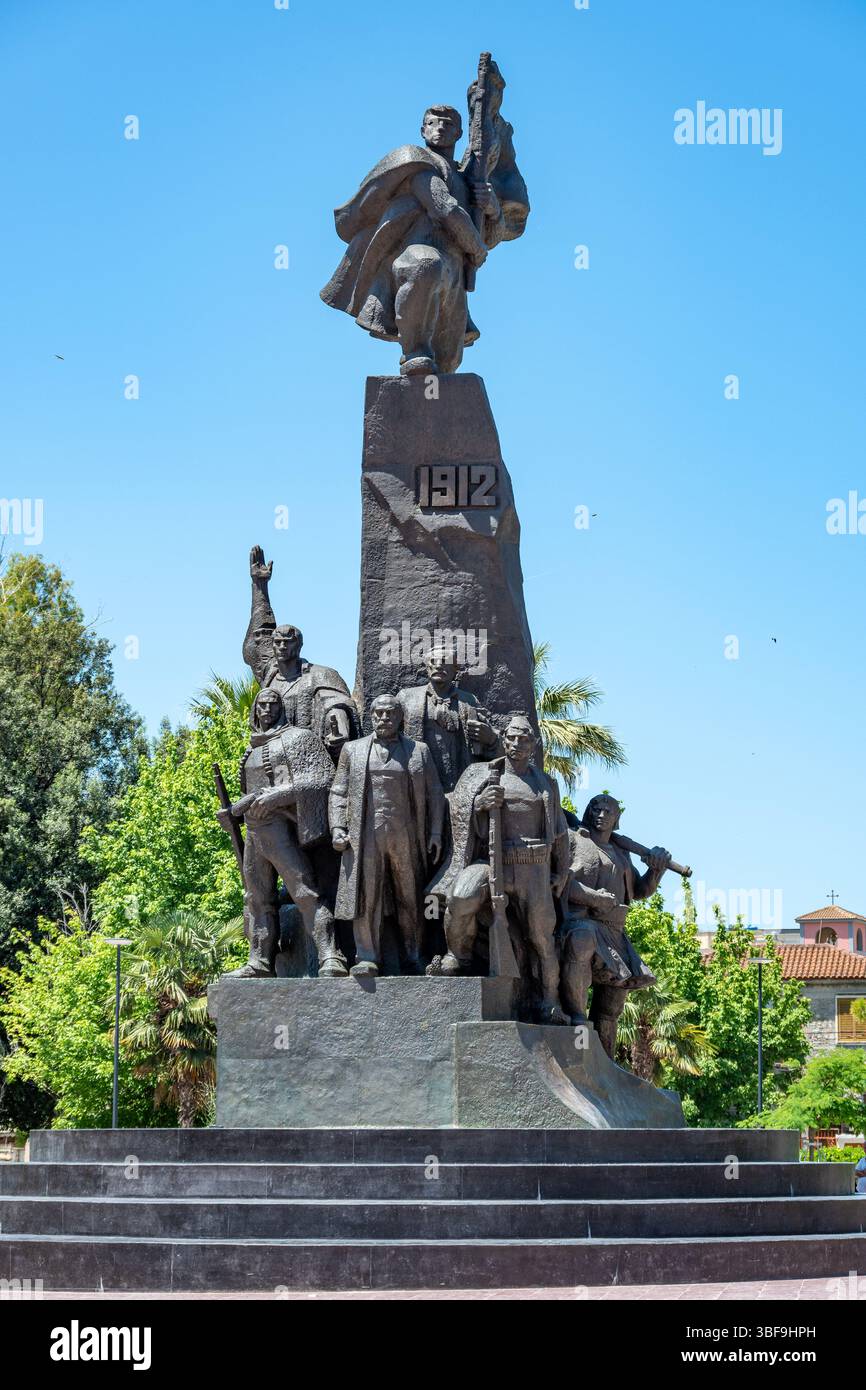 Monumento all'indipendenza, Vlore, Albania Foto Stock