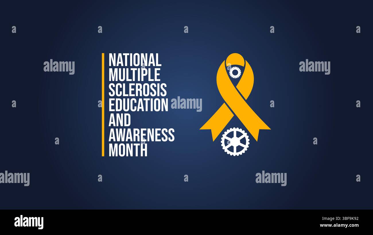 Awareness National multiple Sclerosis Month, Concept. Modello banner Illustrazione Vettoriale