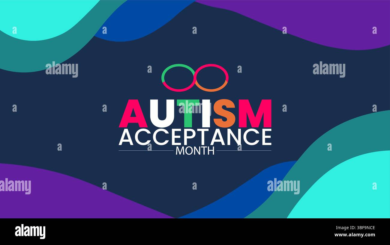 L'accettazione, la comprensione e l'inclusione dell'autismo sono importanti Illustrazione Vettoriale