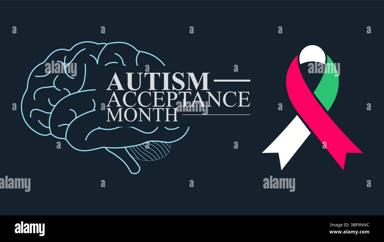 L'accettazione, la comprensione e l'inclusione dell'autismo sono importanti Illustrazione Vettoriale