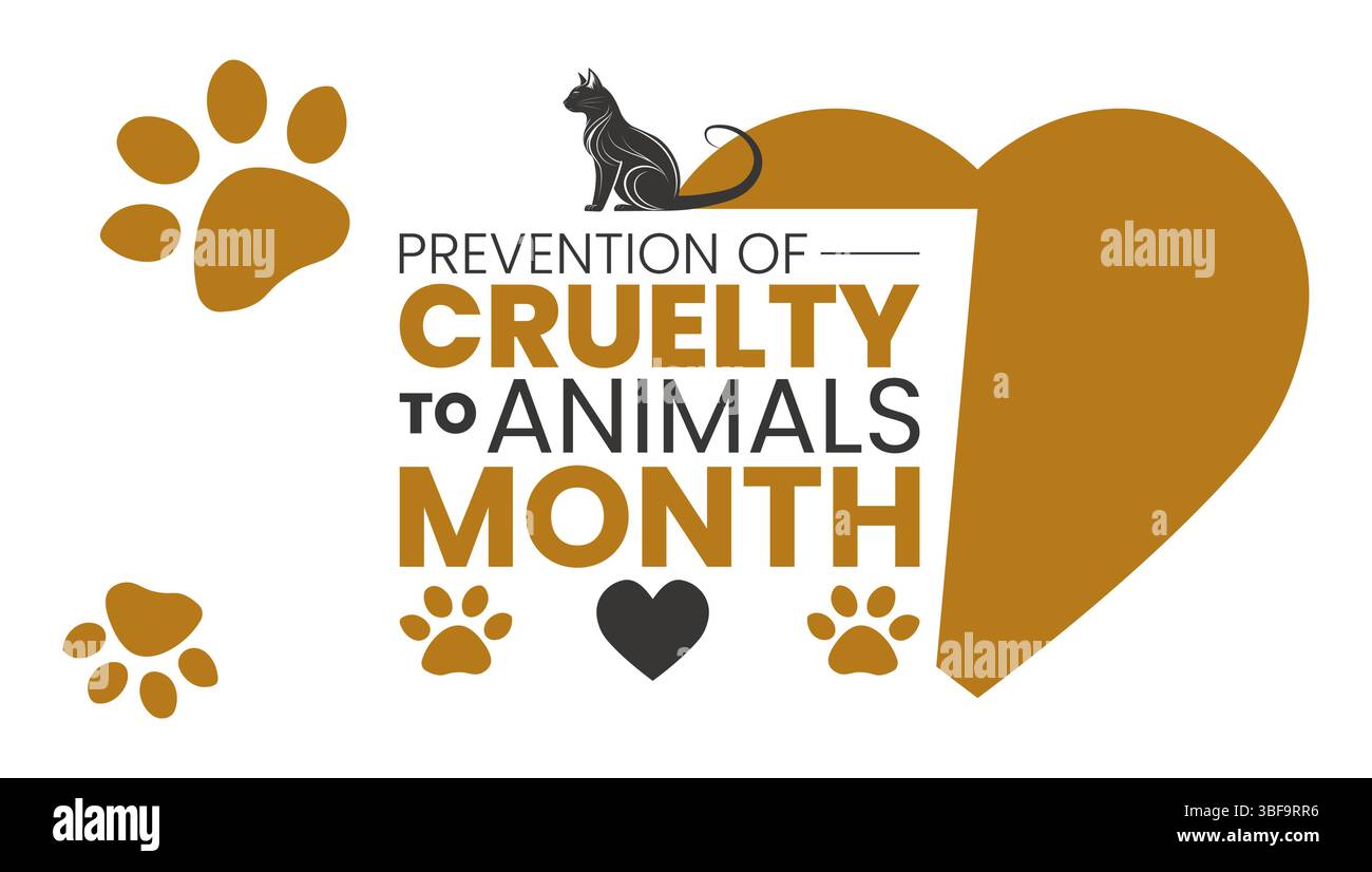 Prevenzione della crudeltà nei confronti degli animali mese Illustrazione Vettoriale