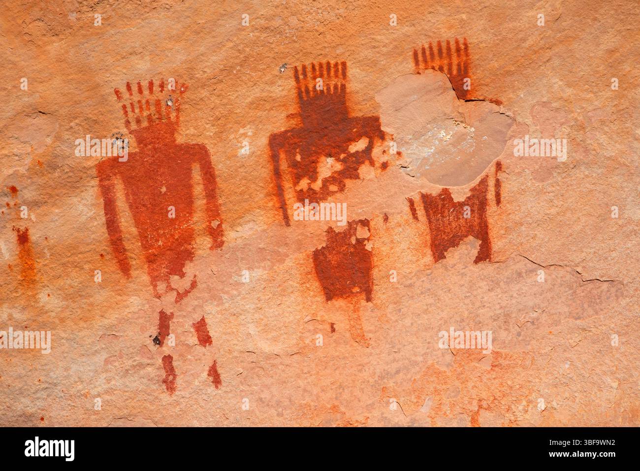 Pittogrammi al Deluge Shelter lungo Jones Hole Trail, Dinosaur National Monument, Utah Foto Stock