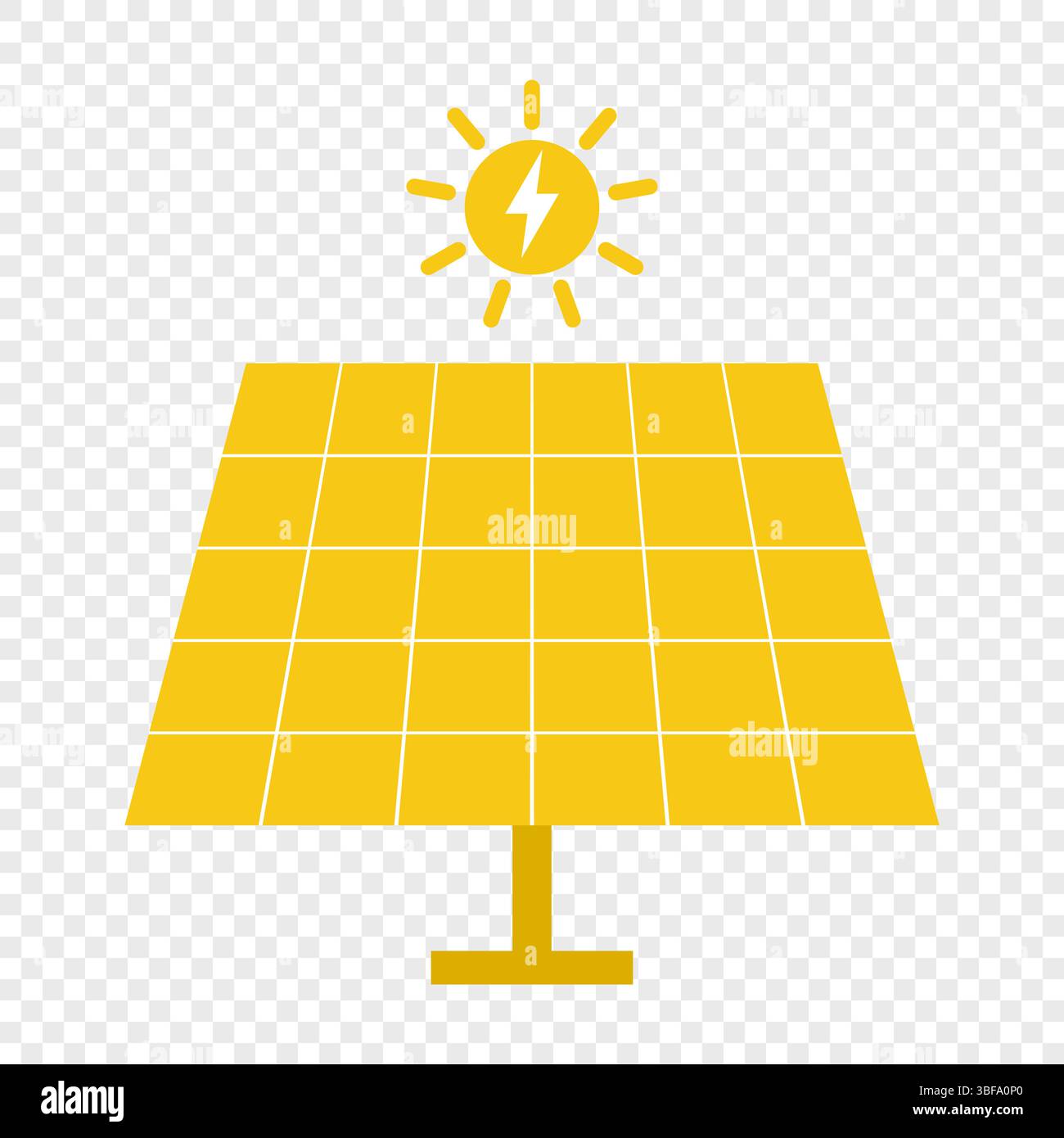 Icona del pannello solare. Icona di stile piatto Illustrazione Vettoriale