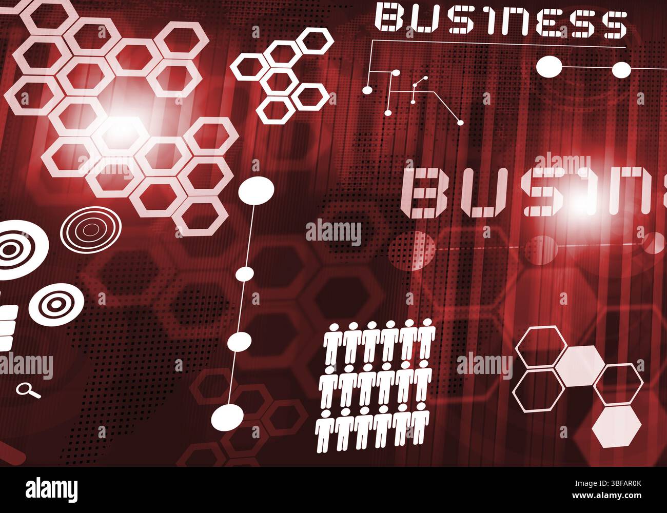 Business digitale immagine di sfondo con icone sulla schermata media Foto Stock