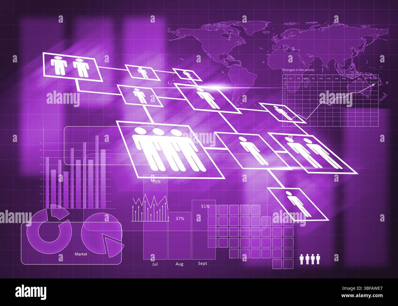 Sfondo digitale immagine con grafici e diagrammi Foto Stock