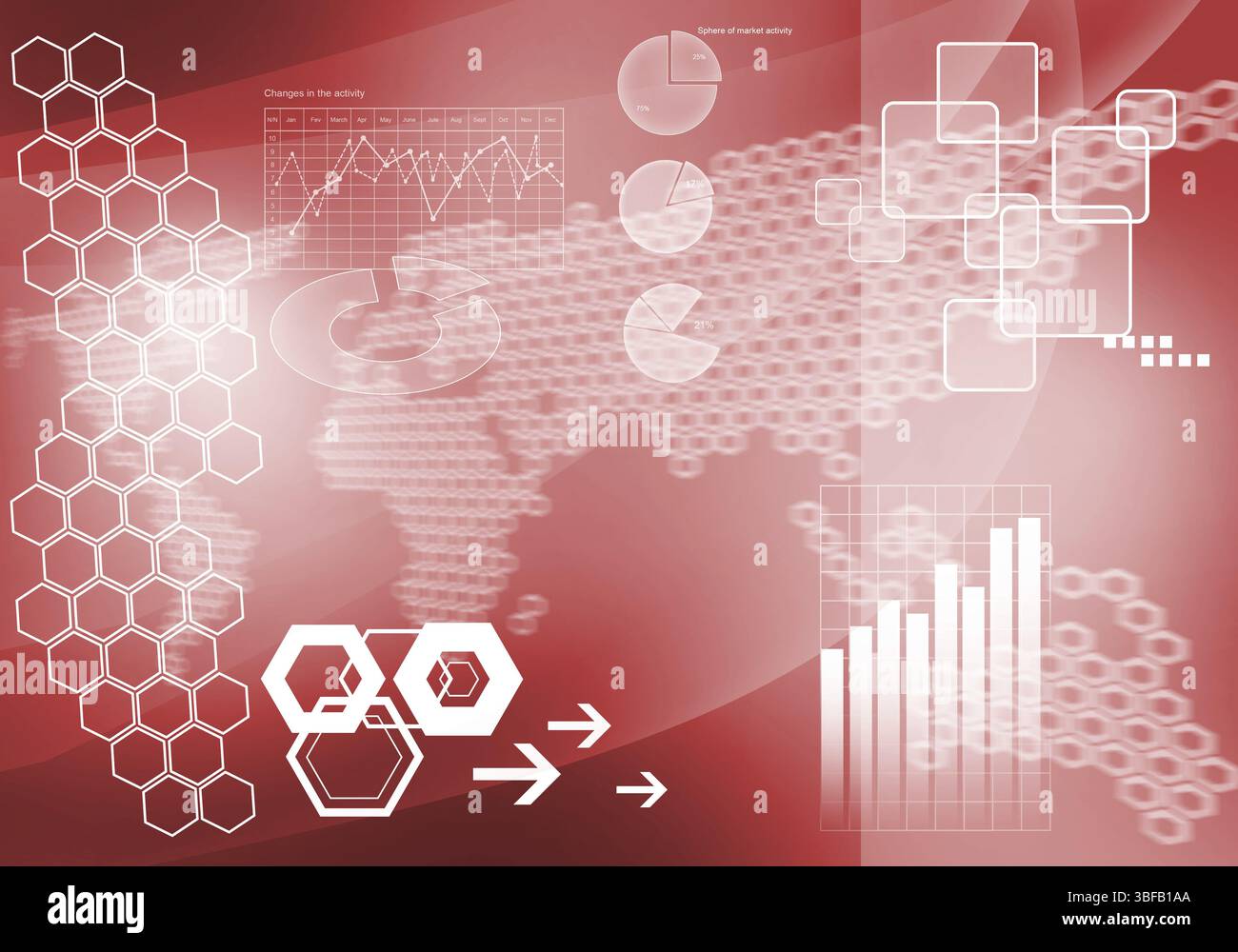 Sfondo digitale immagine con grafici e diagrammi Foto Stock