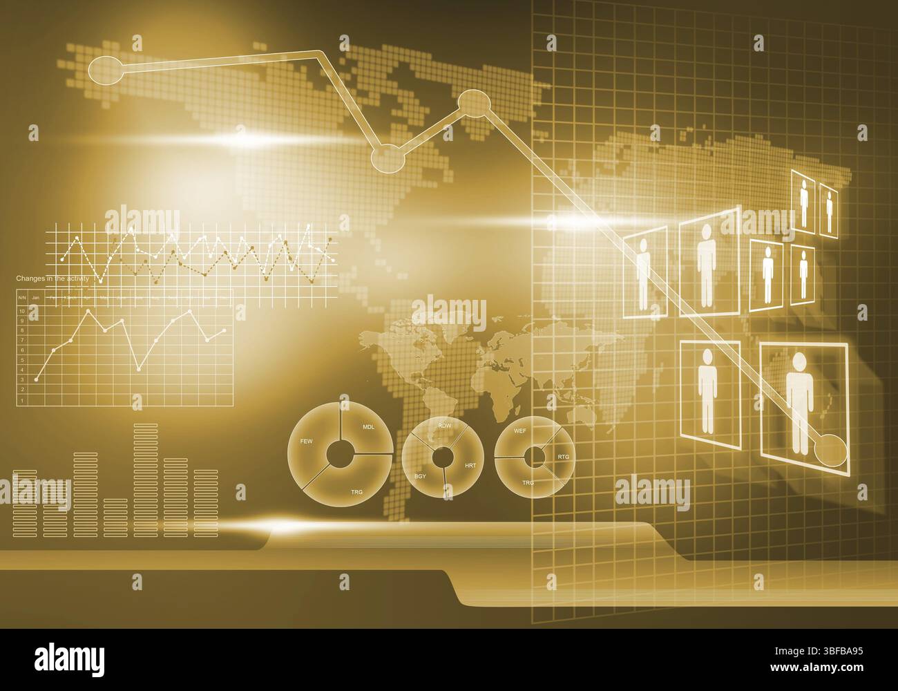 Sfondo digitale immagine con grafici e diagrammi Foto Stock
