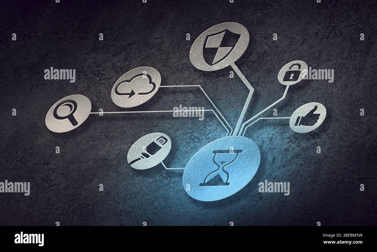 Sfondo digitale con l'interazione sociale e il concetto di connessione Foto Stock