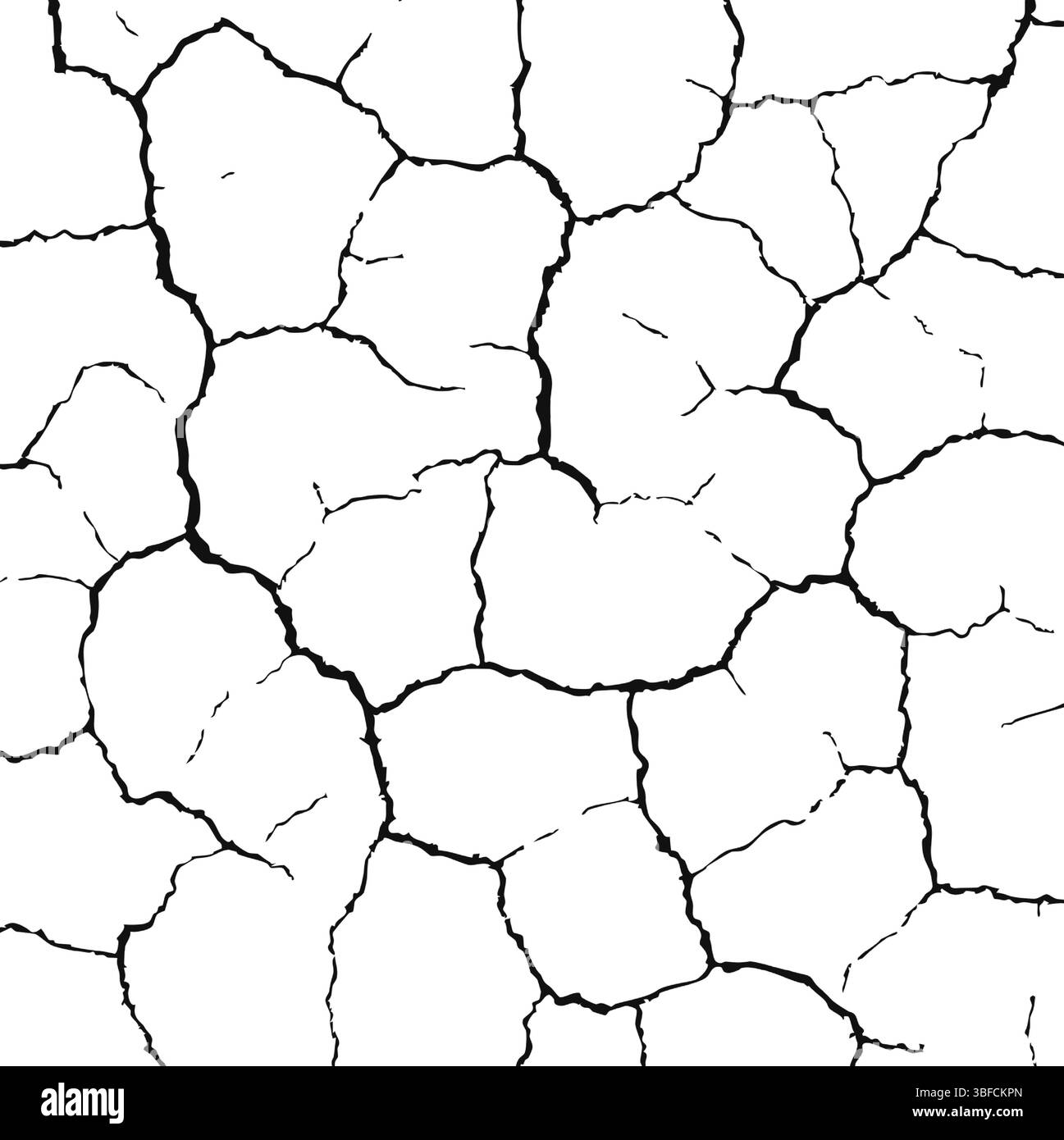 Patern di consistenza a terra secca e fessurata. Incrinature nelle pareti, danni da terremoto. Superficie di siccità nel deserto. Superficie di siccità naturale del deserto, sfondo per il clima Illustrazione Vettoriale