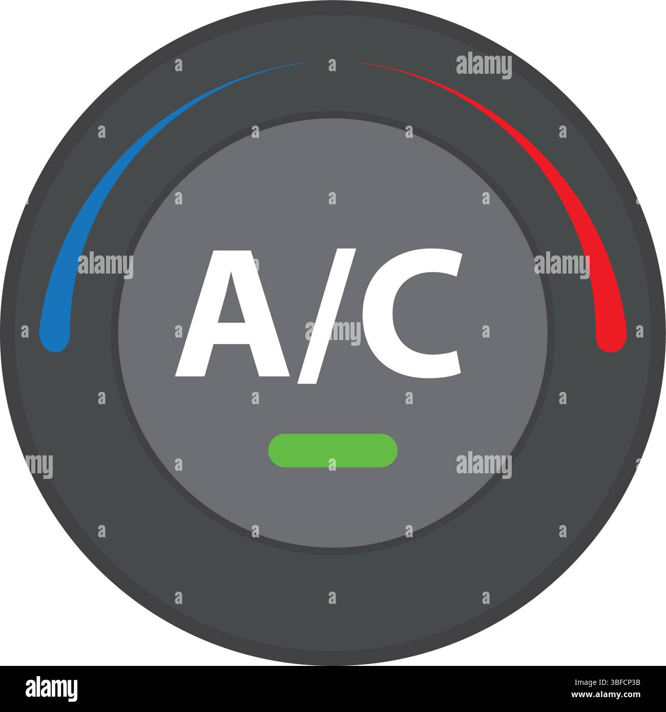 Pulsante di comando del climatizzatore. Fa freddo e caldo. Illustrazione vettoriale. Illustrazione Vettoriale