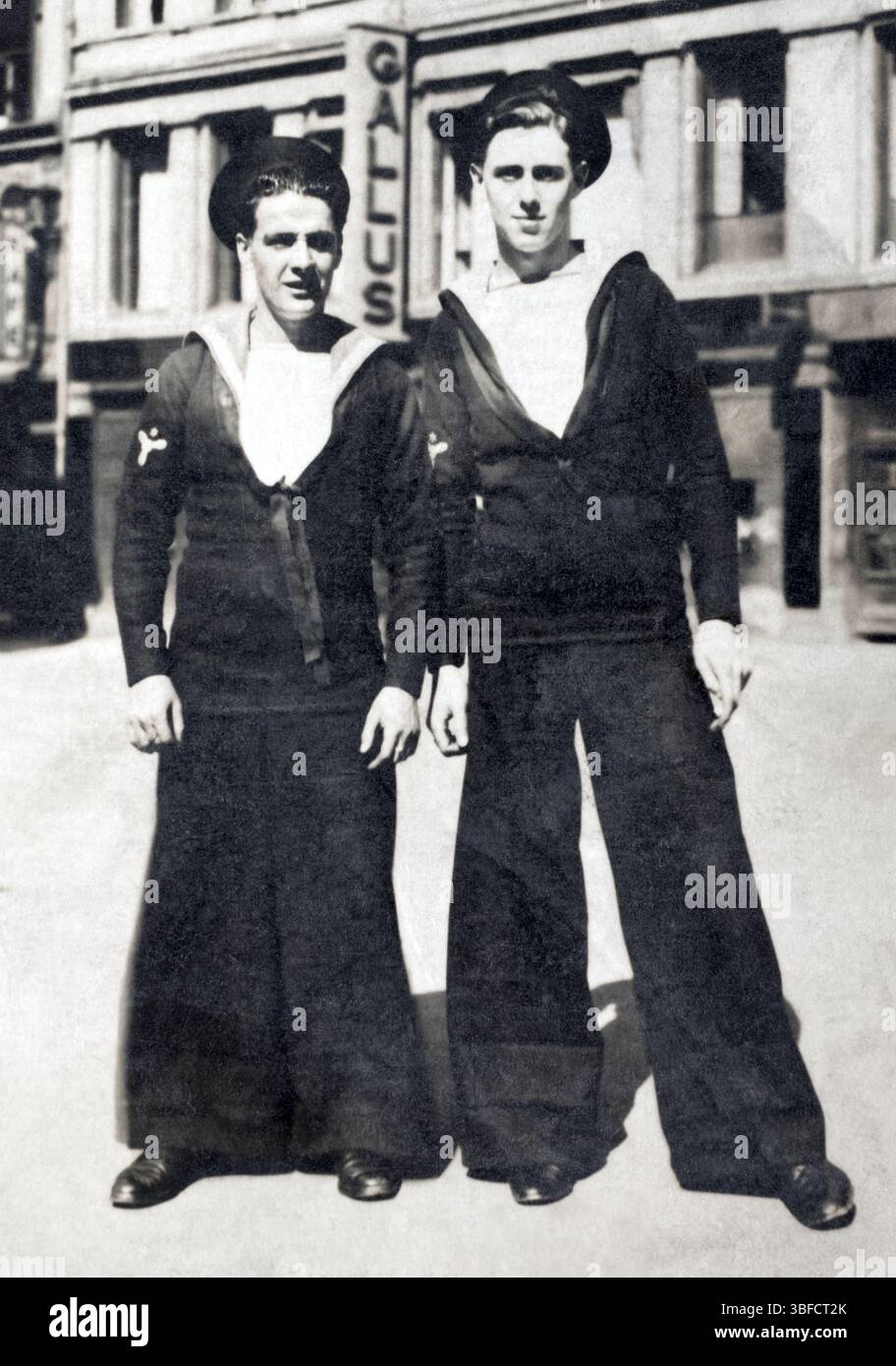 Marinai della HMS Birmingham a terra ad Oslo, 28 maggio 1945. Foto Stock
