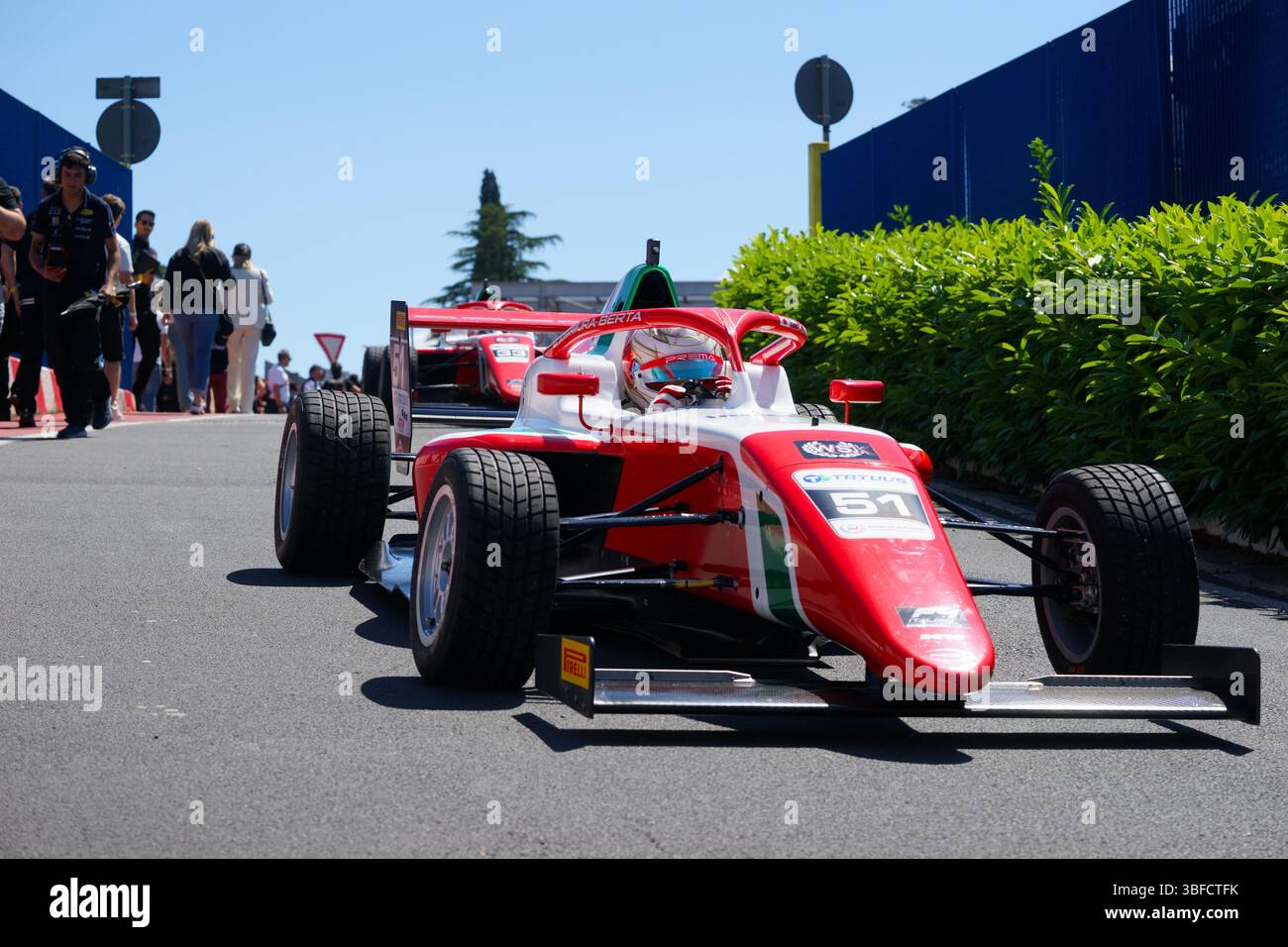 Vallelunga, Roma, Italia maggio, 25, 2025, weekend di corse ACI. Auto da corsa di Formula 4 durante la gara - pilota numero 51 - Kean Nakamura - Berta - Prema Foto Stock