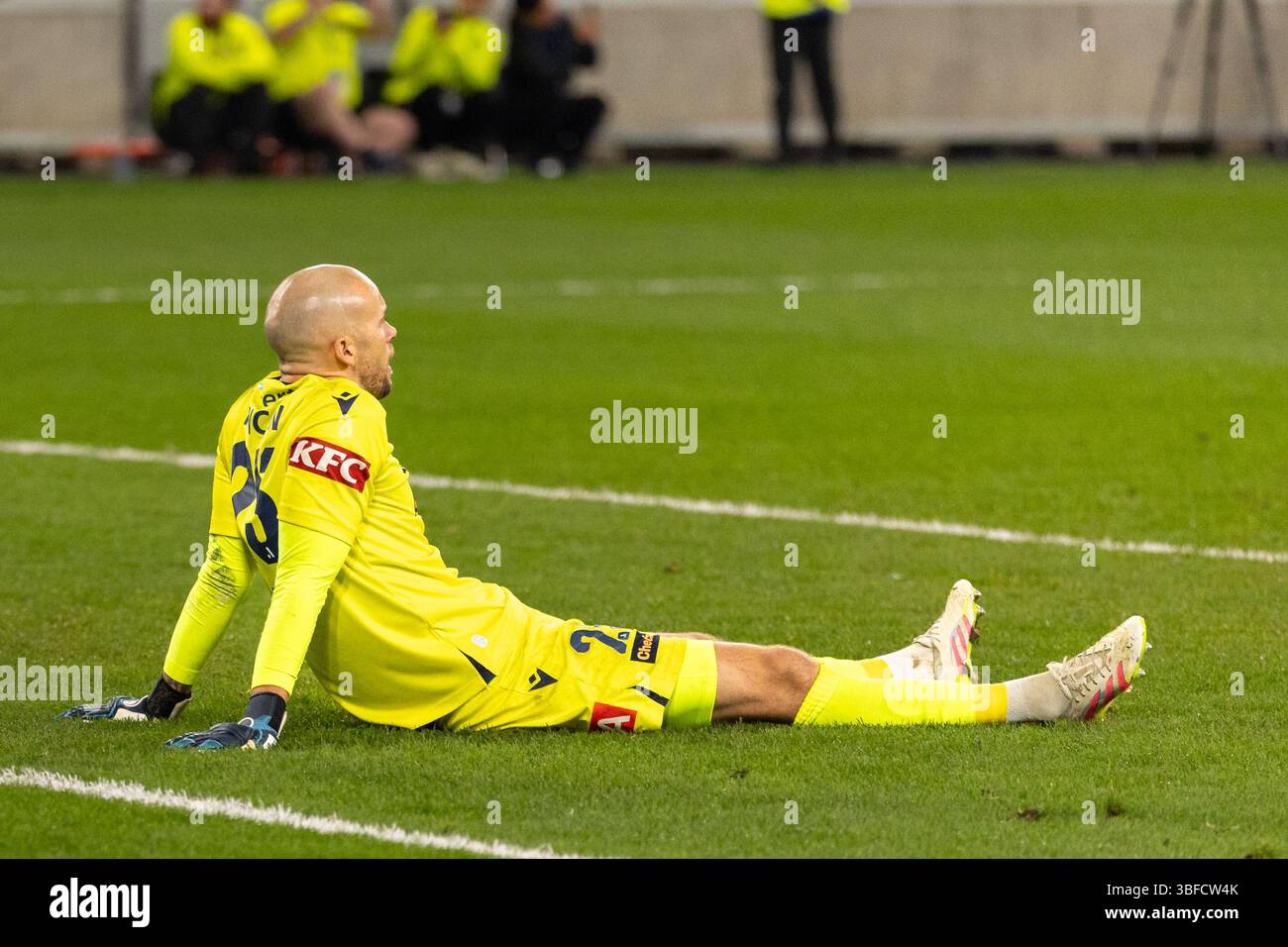 Melbourne, Australia. 31 maggio 2025. Jack Carleton Duncan del Melbourne Victory FC ha visto desistere alla fine della finale maschile di A-League tra Melbourne City FC e Melbourne Victory FC all'AAMI Park il 31 maggio 2025 a Melbourne, Australia. Crediti: Santanu Banik/Alamy Live News Foto Stock