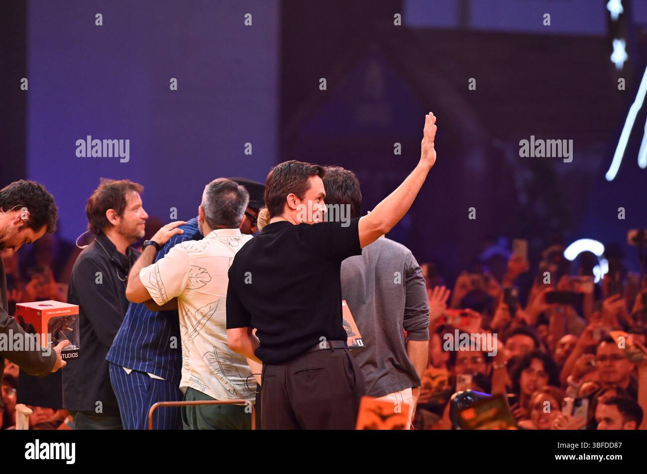 Città del Messico, Messico. 31 maggio 2025. Rupert Friend presenta il film Jurassic World Rebirth durante la 2a edizione di Comic con Experience Mexico 2025 'CCXP' al Centro Banamex di città del Messico, Messico, il 31 maggio 2025. (Foto di Carlos Tischler/Eyepix Group) (foto di Eyepix/NurPhoto) credito: NurPhoto SRL/Alamy Live News Foto Stock