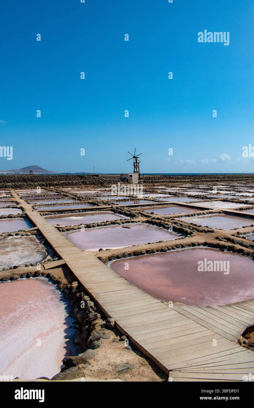 Gran Canaria, Isole Canarie: Le distese saline di Tenefé nel villaggio di Santa Lucía de Tirajana, risalenti alla fine del XVIII secolo Foto Stock