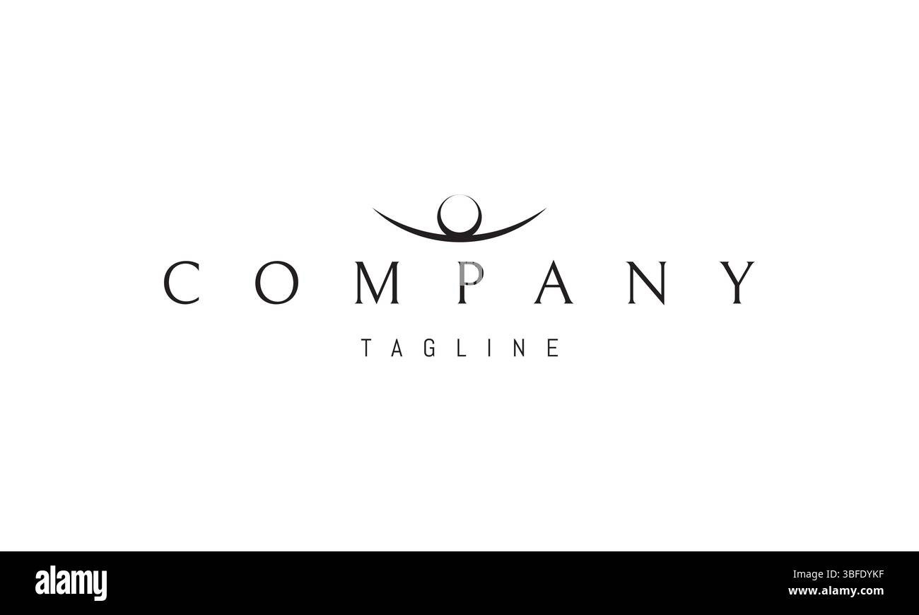 Logo vettoriale con un'immagine astratta della luna sotto forma di una ciotola con una perla. Illustrazione Vettoriale