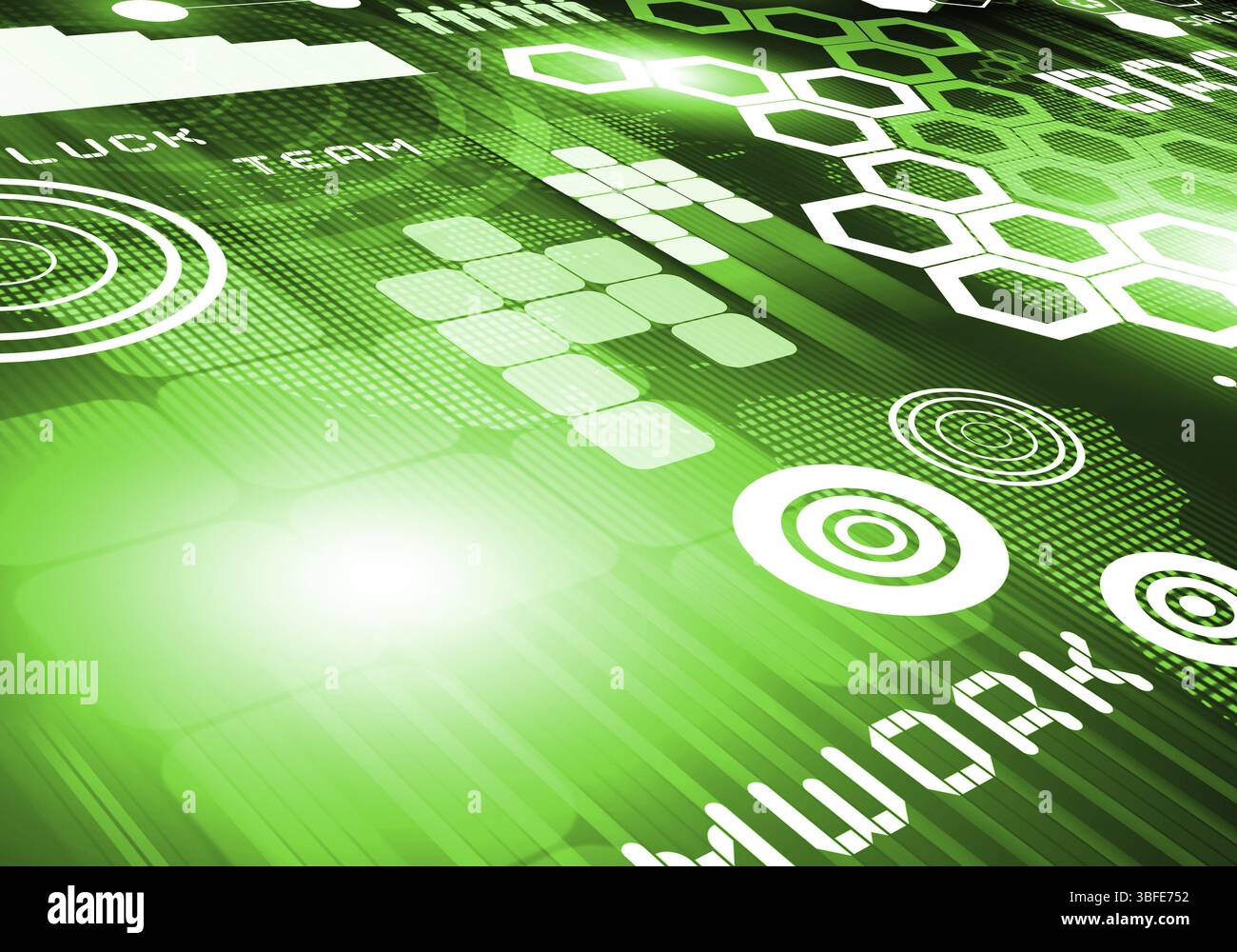 Business digitale immagine di sfondo con icone sulla schermata media Foto Stock