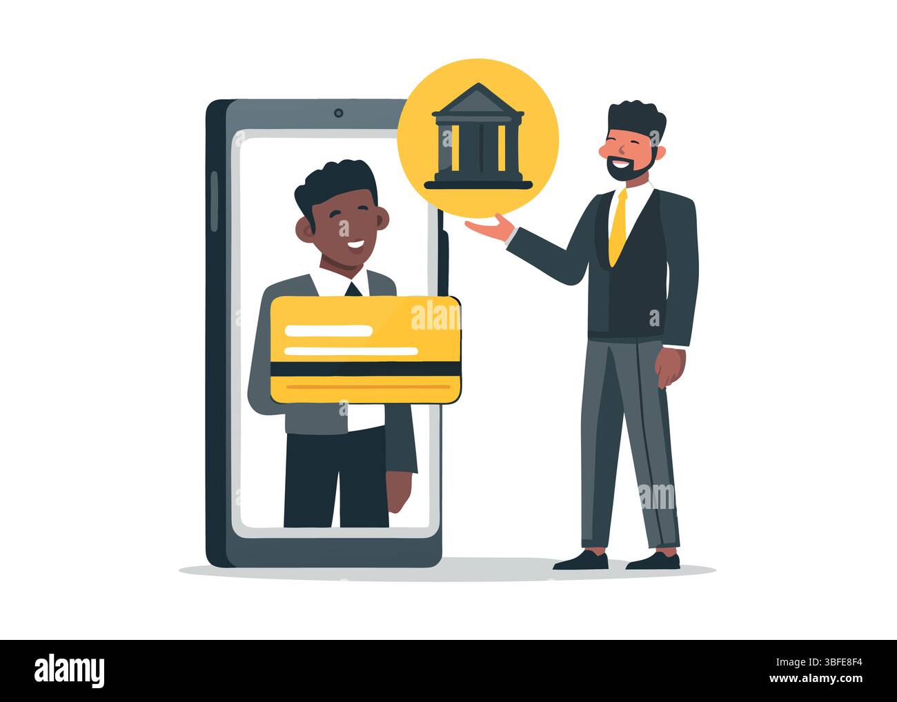 Digital Banking Mobile Finance App pagamento online sicuro Business Investment Financial Service Vector Illustration Card Illustrazione Vettoriale