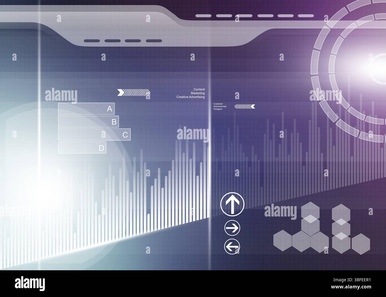 Sfondo digitale immagine con grafici e diagrammi Foto Stock