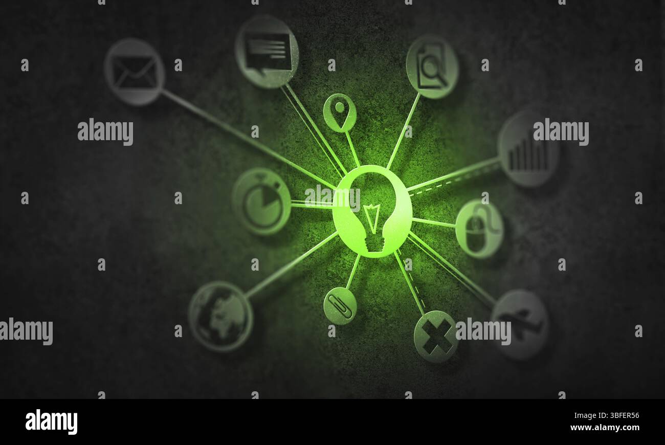 Sfondo digitale con l'interazione sociale e il concetto di connessione Foto Stock