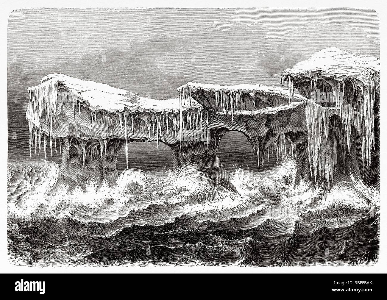 Un iceberg, Groenlandia. Seconda spedizione polare settentrionale tedesca delle navi la Germania e la Hansa nel 1869-1870 del capitano Paul Friedrich August Hegemann (1836-1913) le Tour du Monde 1874 Foto Stock