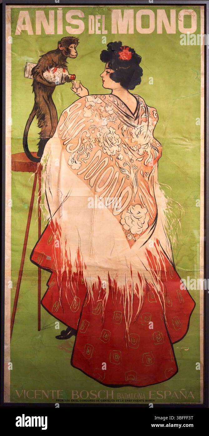 Anís del Mono (con una falda de percal planchá), (in a pressed Percale Skirt), 1898, Colour Litthograph on paper, Ramon Casas (Barcelona, 1866-1932), M Foto Stock