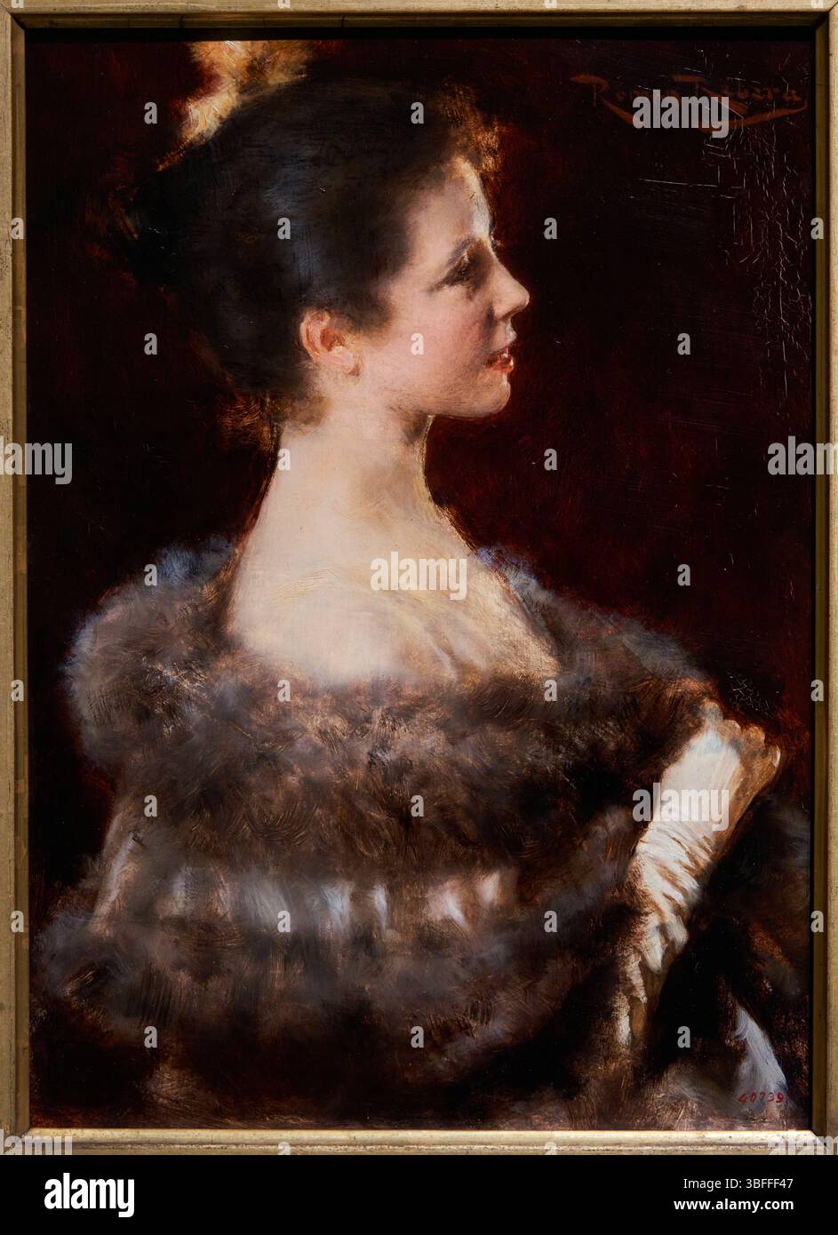 Woman in Evening Gown, 1893, Romà Ribera (Barcellona, 1849-1935), Museu Nacional D’Art de Catalunya, Barcellona, Spagna Foto Stock