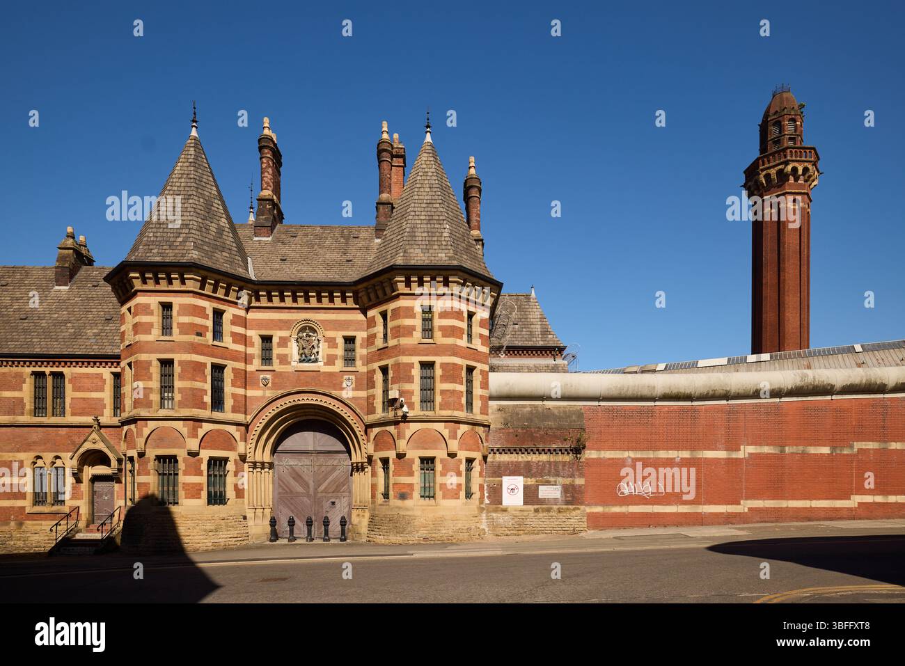 Strangeways di grado II, progettato da Alfred Waterhouse HM Prison Manchester, prigione maschile di categoria A e B. Foto Stock