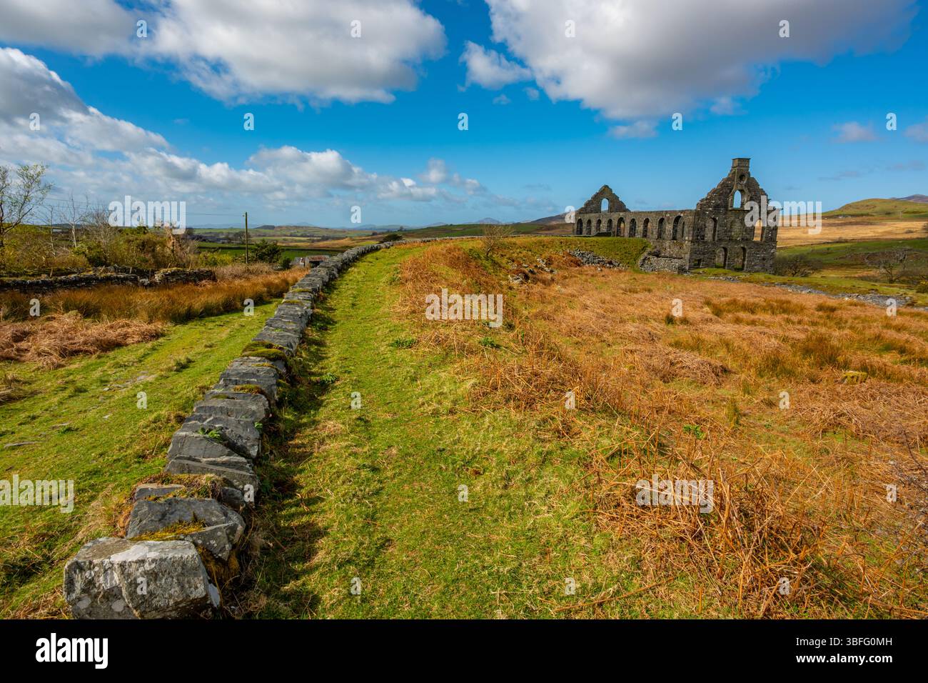 Ynysypandy Slate Mill a Cwm Ystradllyn Snowdonia, Galles del Nord Foto Stock