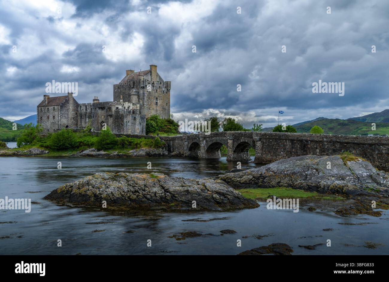 Un servizio fotografico di Eilean Donan Castle Highlands Foto Stock